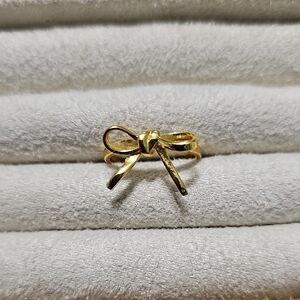 S925 Gold Plated Bow Ring Size 6